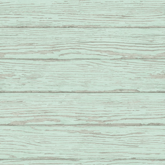 Chesapeake Rehoboth Mint Distressed Wood Wallpaper Sanibel Covers about 56.4 square feet 20.5-in by 33-ft long roll Prepasted 20.5 - My Fabric Connection -