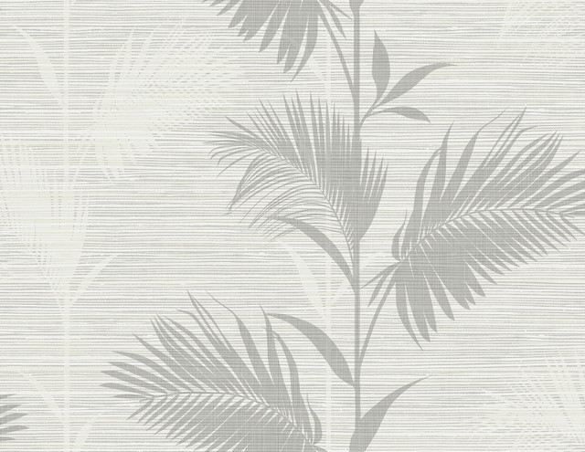 Kenneth James Away Grey Palm Wallpaper Palm Springs Covers about 60.8 square feet 27-in by 27-ft long roll Unpasted 21 - My Fabric Connection -