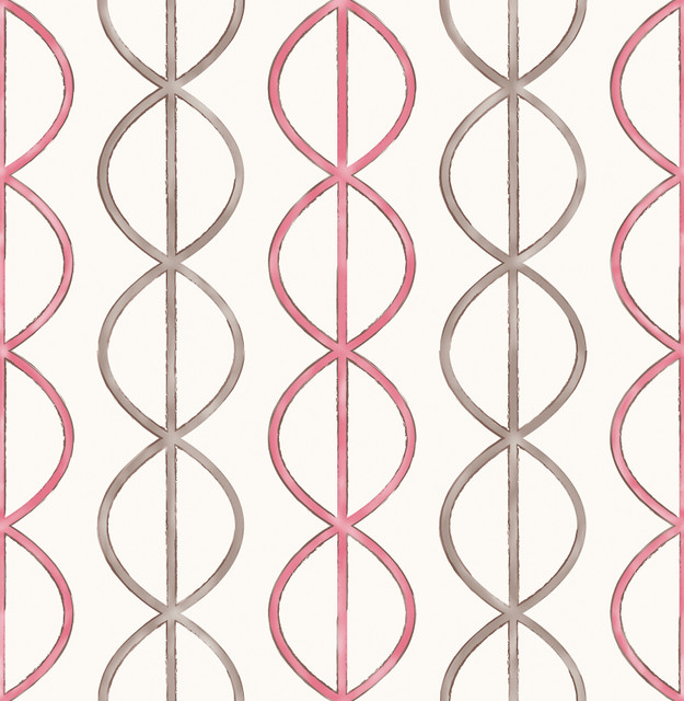 A-Street Prints Banning Stripe Pink Geometric Wallpaper Catalina Covers about 56.4 square feet 20.5-in by 33-ft long roll Unpasted 10.5 - My Fabric Connection -