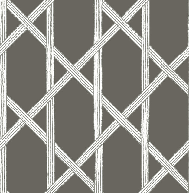 Kenneth James Mandara Charcoal Trellis Wallpaper Azmaara Covers about 56.4 square feet 20.5-in by 33-ft long roll Unpasted 20.5 - My Fabric Connection - Kenneth James Mandara Charcoal Trellis Wallpaper Azmaara Covers about 56.4 square feet 20.5-in by 33-ft long roll Unpasted 20.5 - My Fabric Connection -