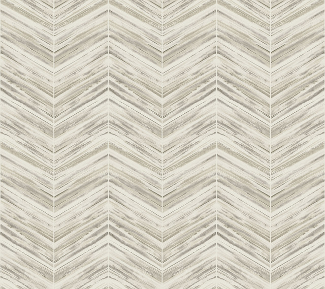 Inspired by Color Petite Watercolor Chevron Cream Wallpaper Beige & Neutrals Covers about 60.8 square feet 27-in by 27-ft long roll Prepasted 24 - My Fabric Connection -