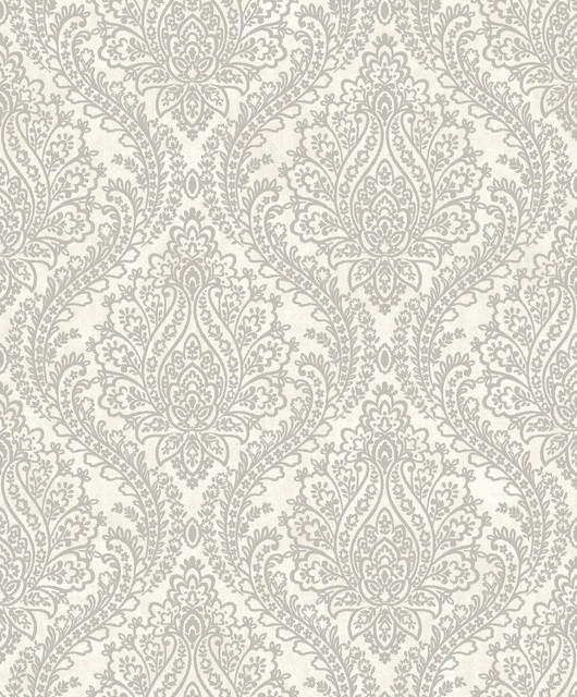 Antonina Vella White & Silver Tattersall Damask Wallpaper Antonina Vella Mixed Metals Covers about 57.2 square feet 20.8-in by 33-ft long roll Unpasted 12.5 - My Fabric Connection - Antonina Vella White & Silver Tattersall Damask Wallpaper Antonina Vella Mixed Metals Covers about 57.2 square feet 20.8-in by 33-ft long roll Unpasted 12.5 - My Fabric Connection -