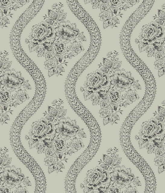 Magnolia Home Coverlet Floral Black & Grey Wallpaper Magnolia Home Covers about 56.4 square feet 20.5-in by 33-ft long roll Prepasted 12 - My Fabric Connection - Magnolia Home Coverlet Floral Black & Grey Wallpaper Magnolia Home Covers about 56.4 square feet 20.5-in by 33-ft long roll Prepasted 12 - My Fabric Connection -