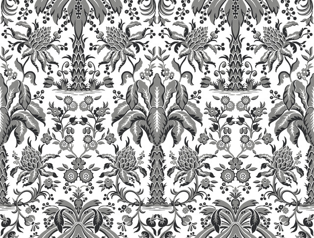 York Wallcoverings Palmetto Palm Damask Black Wallpaper Damask Resource Library Covers about 60.8 square feet 27-in by 27-ft long roll Unpasted 20.5 - My Fabric Connection - York Wallcoverings Palmetto Palm Damask Black Wallpaper Damask Resource Library Covers about 60.8 square feet 27-in by 27-ft long roll Unpasted 20.5 - My Fabric Connection -