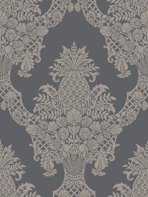 York Wallcoverings Pineapple Plantation Grey Wallpaper Damask Resource Library Covers about 60.8 square feet 27-in by 27-ft long roll Prepasted 36 - My Fabric Connection - York Wallcoverings Pineapple Plantation Grey Wallpaper Damask Resource Library Covers about 60.8 square feet 27-in by 27-ft long roll Prepasted 36 - My Fabric Connection -