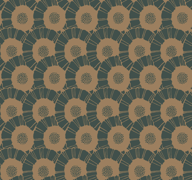Antonina Vella Coco Bloom Metallic Wallpaper Antonina Vella Deco Covers about 60.8 square feet 27-in by 27-ft long roll Unpasted 25.25 - My Fabric Connection -