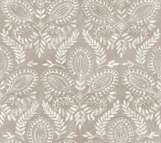 Antonina Vella Laurel Damask Brown Wallpaper Antonina Vella Boho Luxe Covers about 60.8 square feet 27-in by 27-ft long roll Unpasted 24 - My Fabric Connection - Antonina Vella Laurel Damask Brown Wallpaper Antonina Vella Boho Luxe Covers about 60.8 square feet 27-in by 27-ft long roll Unpasted 24 - My Fabric Connection -