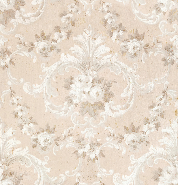 A-Street Prints This Old Hudson Blush Rose Damask Wallpaper Zio and Sons Covers about 56.4 square feet 20.5-in by 33-ft long roll Unpasted 21.65 - My Fabric Connection -