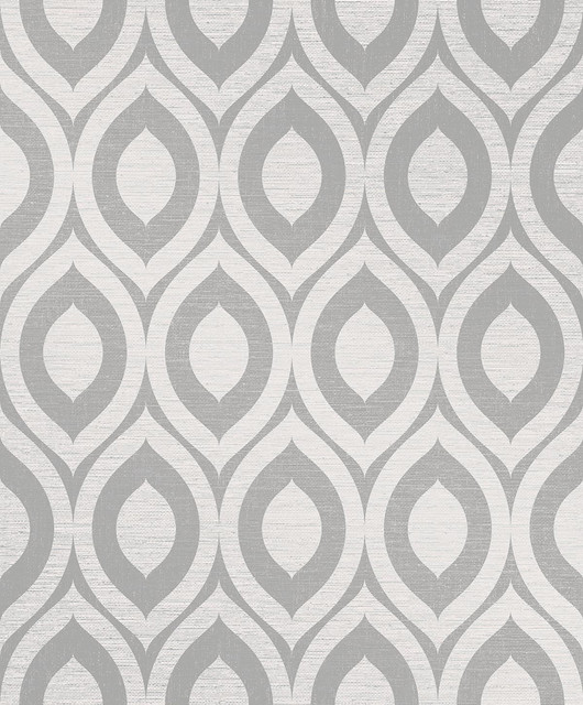 Crown Rimini Grey Geometric Wallpaper CWV Covers about 56.4 square feet 20.5-in by 33-ft long roll Unpasted 25.2 - My Fabric Connection -