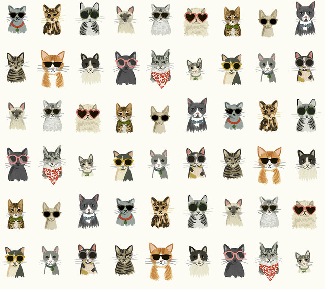 Rifle Paper Co. Cool Cats Multi White Peel & Stick Wallpaper P&S Rifle Paper 2 Covers about 45 square feet 27-in by 20-ft long roll Peel & Stick 24 - My Fabric Connection - Rifle Paper Co. Cool Cats Multi White Peel & Stick Wallpaper P&S Rifle Paper 2 Covers about 45 square feet 27-in by 20-ft long roll Peel & Stick 24 - My Fabric Connection -