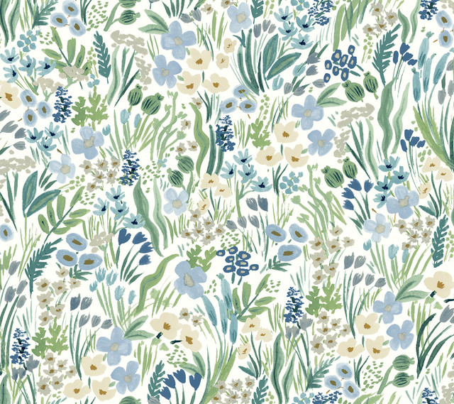 Rifle Paper Co. Lea Indigo Peel & Stick Wallpaper P&S Rifle Paper 2 Covers about 45 square feet 27-in by 20-ft long roll Peel & Stick 24 - My Fabric Connection - Rifle Paper Co. Lea Indigo Peel & Stick Wallpaper P&S Rifle Paper 2 Covers about 45 square feet 27-in by 20-ft long roll Peel & Stick 24 - My Fabric Connection -