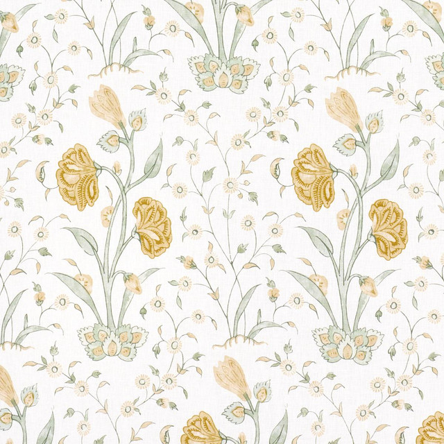 Schumacher Fabric Khilana Floral Marigold 178333 Jacaranda 6.75" - My Fabric Connection - Schumacher Fabric Khilana Floral Marigold 178333 Jacaranda 6.75" - My Fabric Connection -