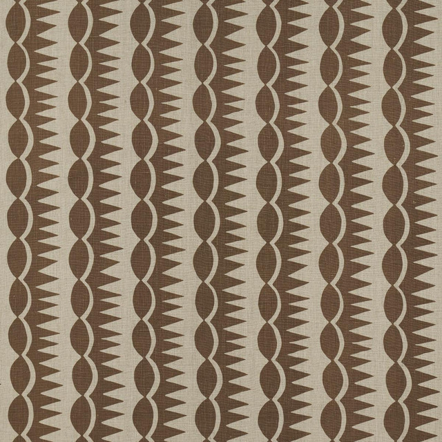 Schumacher Fabric Dagger Stripe Brown On Natural 181530 Drusus Tabor 3.88" - My Fabric Connection -