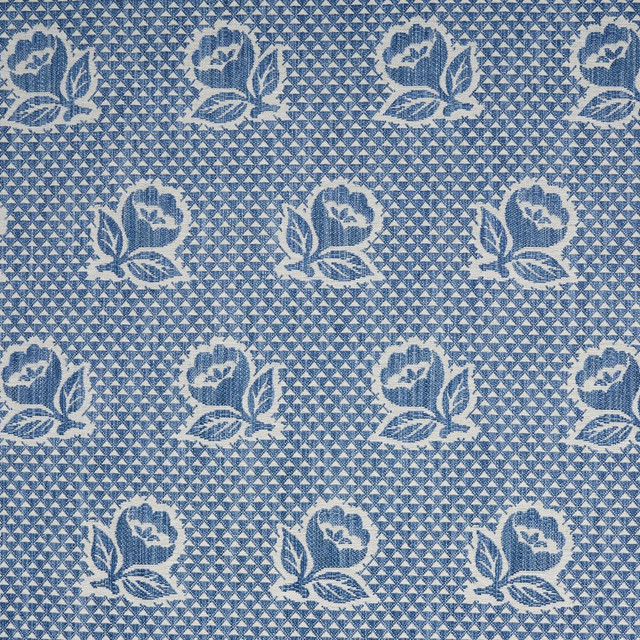 Schumacher Fabric Fleurette Denim 82190 New Traditional: Provenal 7.0" - My Fabric Connection - Schumacher Fabric Fleurette Denim 82190 New Traditional: Provenal 7.0" - My Fabric Connection -
