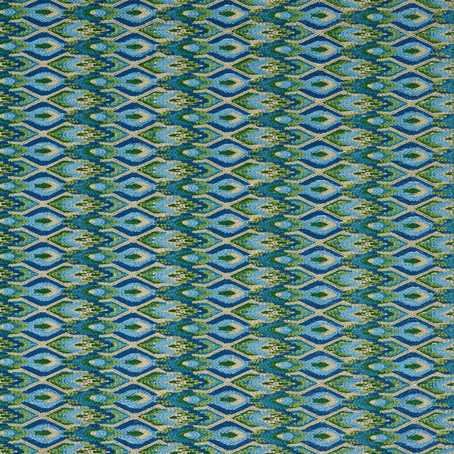 Schumacher Fabric Lorikeet Embroidery Peacock 81470 Uncommon Threads 4.14" - My Fabric Connection -