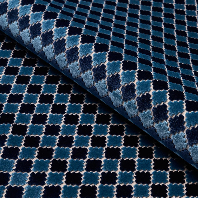 Schumacher Fabric Marrakesh Velvet Indigo 65645 Cut & Patterned Velvets 1.0" - My Fabric Connection - Schumacher Fabric Marrakesh Velvet Indigo 65645 Cut & Patterned Velvets 1.0" - My Fabric Connection -