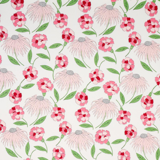 Schumacher Fabric Bouquet Toss Pepper Berry 177853 Full Bloom 13.5" - My Fabric Connection -