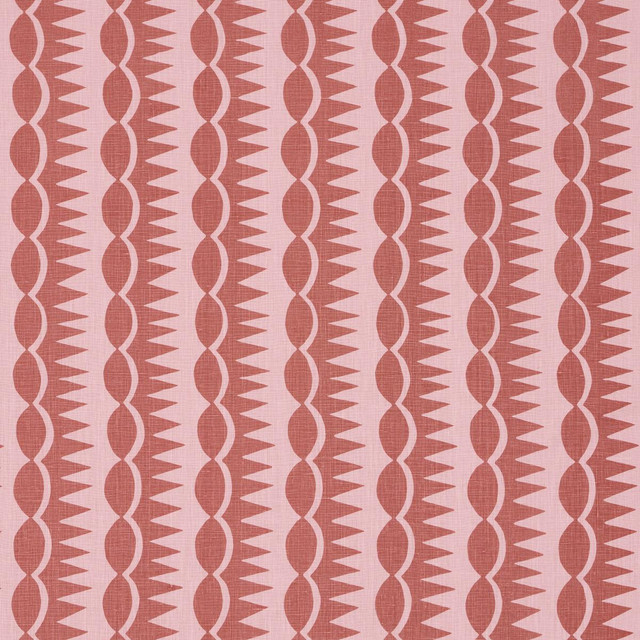 Schumacher Fabric Dagger Stripe Red On Pink 181531 Drusus Tabor 3.88" - My Fabric Connection -