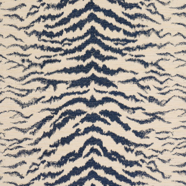 Schumacher Fabric Shivalik Hills Tiger Indigo 84651 Orpheum 27.0" - My Fabric Connection -