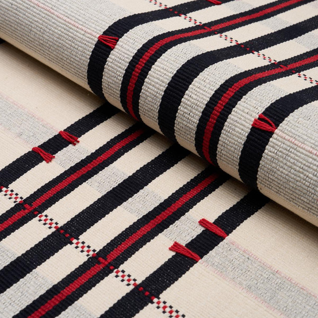 Schumacher Fabric Remmy Hand Woven Stripe Noir 84782 Ashbury 10.62" - My Fabric Connection - Schumacher Fabric Remmy Hand Woven Stripe Noir 84782 Ashbury 10.62" - My Fabric Connection -