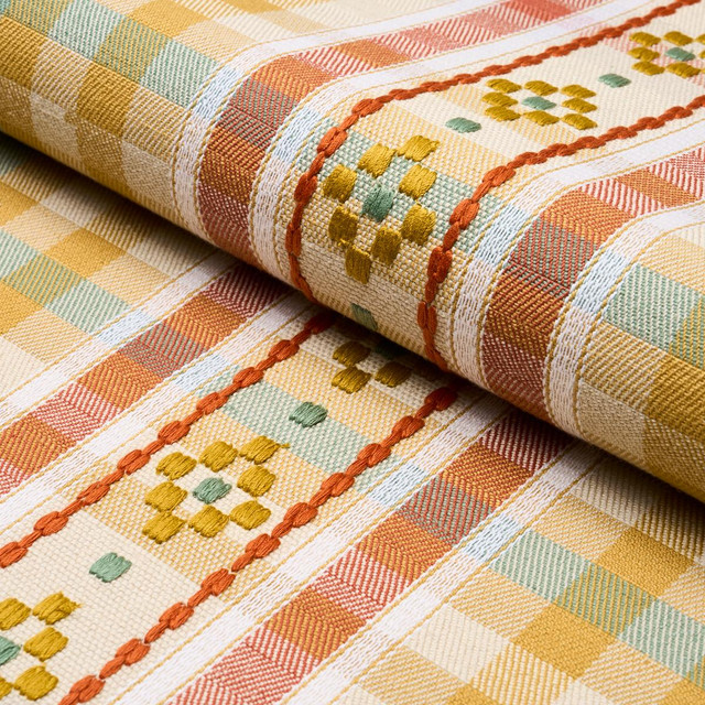 Schumacher Fabric Hutton Hand Woven Check Ochre 84732 Ashbury 13.38" - My Fabric Connection - Schumacher Fabric Hutton Hand Woven Check Ochre 84732 Ashbury 13.38" - My Fabric Connection -