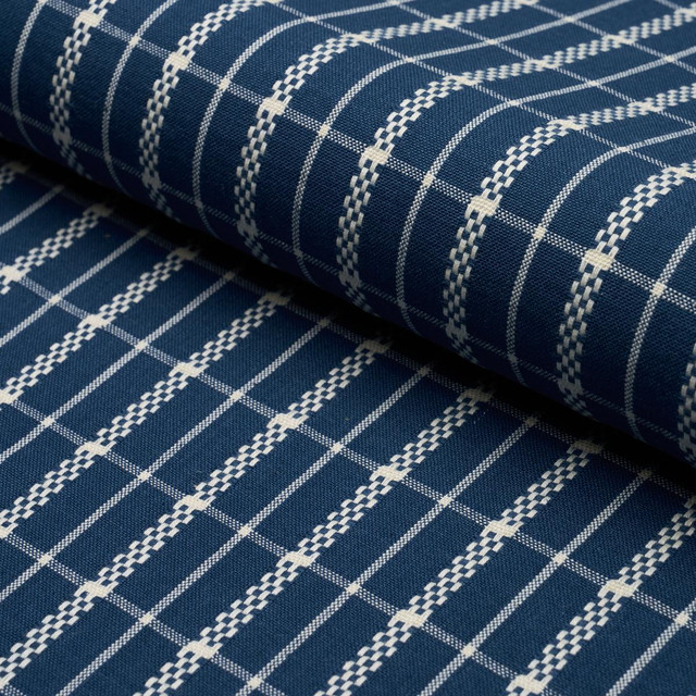 Schumacher Fabric Boyd Check Indigo 84681 Ashbury 1.25" - My Fabric Connection - Schumacher Fabric Boyd Check Indigo 84681 Ashbury 1.25" - My Fabric Connection -