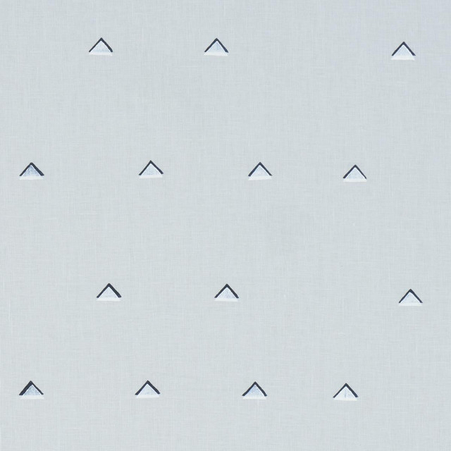 Schumacher Fabric Overlapping Triangles Navy And White On Sky 74022 Caroline Z Hurley 18.0" - My Fabric Connection - Schumacher Fabric Overlapping Triangles Navy And White On Sky 74022 Caroline Z Hurley 18.0" - My Fabric Connection -