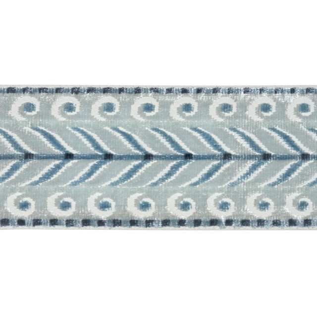 Schumacher Trim Marion Velvet Tape Sky 77623 Cut & Patterned Velvets - My Fabric Connection - Schumacher Trim Marion Velvet Tape Sky 77623 Cut & Patterned Velvets - My Fabric Connection -
