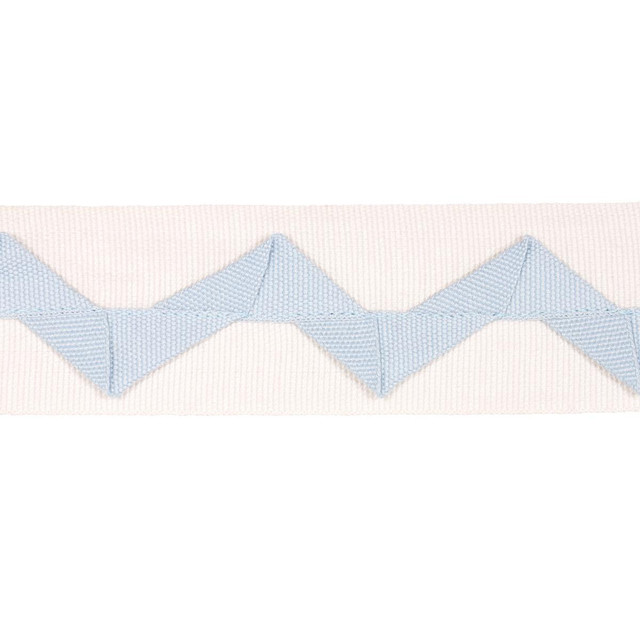 Schumacher Trim Lazare Appliqu Tape Sky On Ivory 82240 New Traditional: Provenal 2.0" - My Fabric Connection -