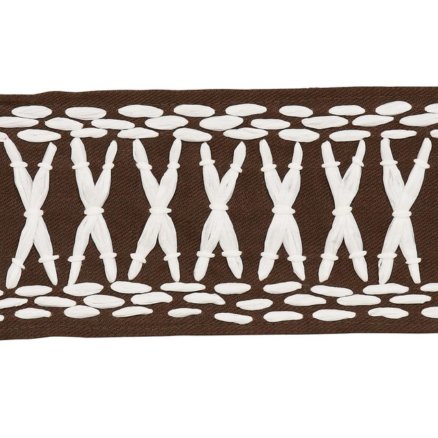 Schumacher Trim Tikki Tape Brown 69307 Mary Mcdonald 1.0" - My Fabric Connection - Schumacher Trim Tikki Tape Brown 69307 Mary Mcdonald 1.0" - My Fabric Connection -