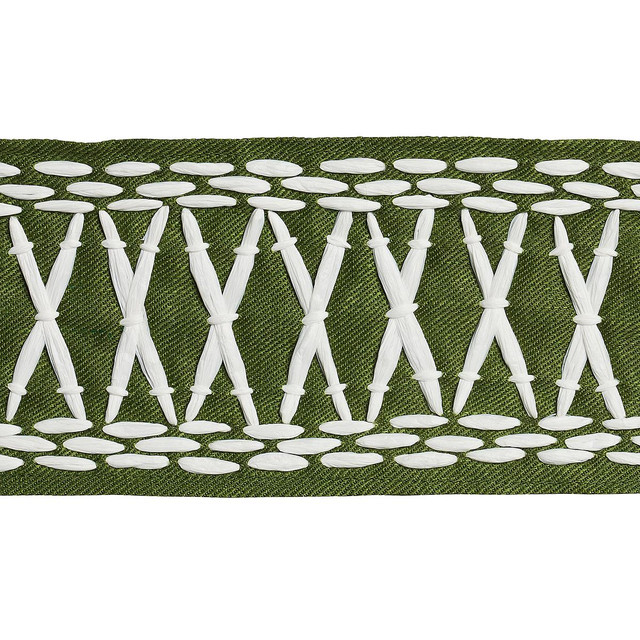 Schumacher Trim Tikki Tape Green 69306 Mary Mcdonald 1.0" - My Fabric Connection - Schumacher Trim Tikki Tape Green 69306 Mary Mcdonald 1.0" - My Fabric Connection -