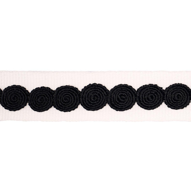 Schumacher Trim Castille Tape Narrow Black On Ivory 83883 Perennial Favorite Trims - My Fabric Connection -