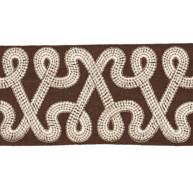 Schumacher Trim Freeform Embroidered Tape Chocolate 76736 Perennial Favorite Trims 3.88" - My Fabric Connection - Schumacher Trim Freeform Embroidered Tape Chocolate 76736 Perennial Favorite Trims 3.88" - My Fabric Connection -