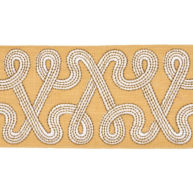 Schumacher Trim Freeform Embroidered Tape Maize 76735 Perennial Favorite Trims 3.88" - My Fabric Connection - Schumacher Trim Freeform Embroidered Tape Maize 76735 Perennial Favorite Trims 3.88" - My Fabric Connection -