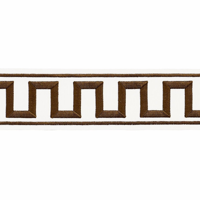 Schumacher Trim Greek Key Embroidered Tape Brown 70808 Perennial Favorite Trims 1.75" - My Fabric Connection - Schumacher Trim Greek Key Embroidered Tape Brown 70808 Perennial Favorite Trims 1.75" - My Fabric Connection -