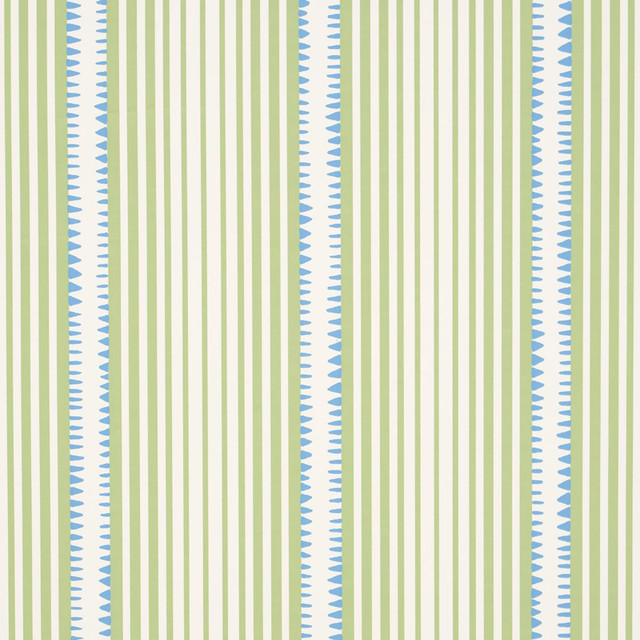 Schumacher Wallpaper Moncorvo Green & Blue 5008105 Stripes Revisits 27.0" - My Fabric Connection - Schumacher Wallpaper Moncorvo Green & Blue 5008105 Stripes Revisits 27.0" - My Fabric Connection -
