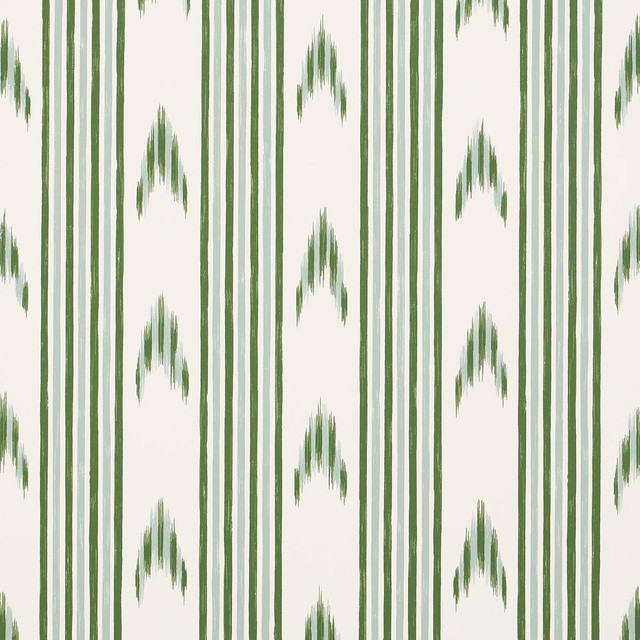 Schumacher Wallpaper Santa Barbara Ikat Leaf Green 5009224 Mark D. Sikes 27.0" - My Fabric Connection - Schumacher Wallpaper Santa Barbara Ikat Leaf Green 5009224 Mark D. Sikes 27.0" - My Fabric Connection -