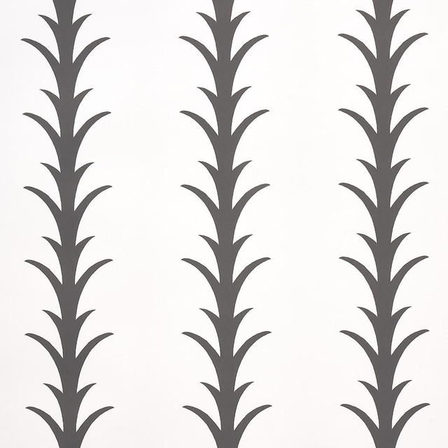 Schumacher Wallpaper Acanthus Stripe Carbon On Ivory 5014773 Moon River 10.75" - My Fabric Connection - Schumacher Wallpaper Acanthus Stripe Carbon On Ivory 5014773 Moon River 10.75" - My Fabric Connection -