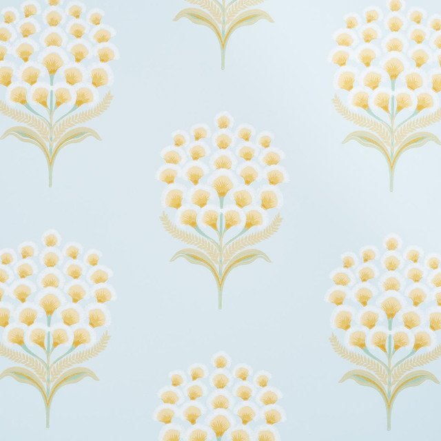 Schumacher Wallpaper Aurelia Sky 5016342 A Love Affair 13.5" - My Fabric Connection - Schumacher Wallpaper Aurelia Sky 5016342 A Love Affair 13.5" - My Fabric Connection -
