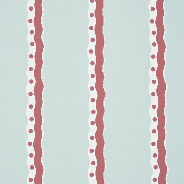 Schumacher Wallpaper Rousseau Stripe Rouge & Sky 5015740 Domino Effect 13.5" - My Fabric Connection - Schumacher Wallpaper Rousseau Stripe Rouge & Sky 5015740 Domino Effect 13.5" - My Fabric Connection -