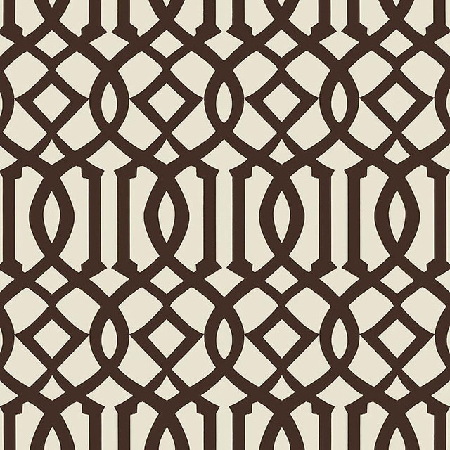 Schumacher Wallpaper Imperial Trellis Ii Java / Cream 5005803 Print Happy 6.75" - My Fabric Connection -