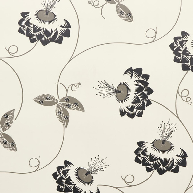 Schumacher Wallpaper Merlin Black & Cream 5015050 Neisha Crosland 27.0" - My Fabric Connection - Schumacher Wallpaper Merlin Black & Cream 5015050 Neisha Crosland 27.0" - My Fabric Connection -