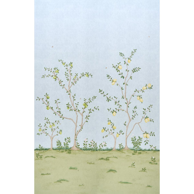 Schumacher Wallpaper Citrus Blossom 2 Sky 5017162 Botanical Garden 108.0" - My Fabric Connection - Schumacher Wallpaper Citrus Blossom 2 Sky 5017162 Botanical Garden 108.0" - My Fabric Connection -