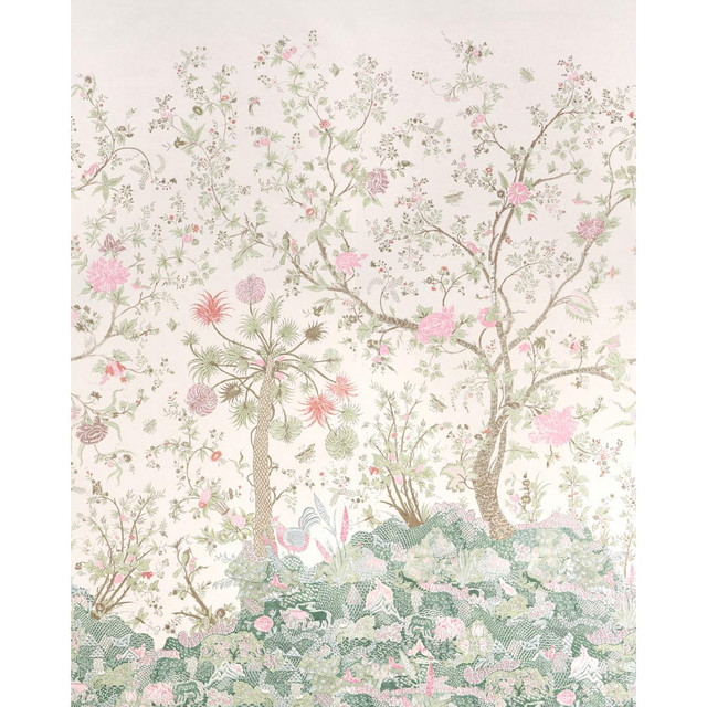 Schumacher Wallpaper Amaltas Green & Pink 5012333 Panels Collection 108.0" - My Fabric Connection - Schumacher Wallpaper Amaltas Green & Pink 5012333 Panels Collection 108.0" - My Fabric Connection -