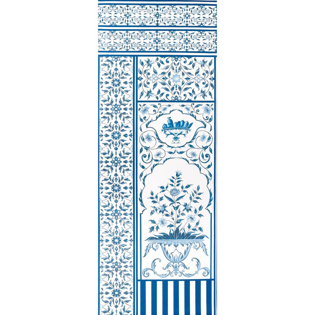 Schumacher Wallpaper Mughal Garden Panel A Blue 5014410 Marie-Anne Oudejans 54.5" - My Fabric Connection -