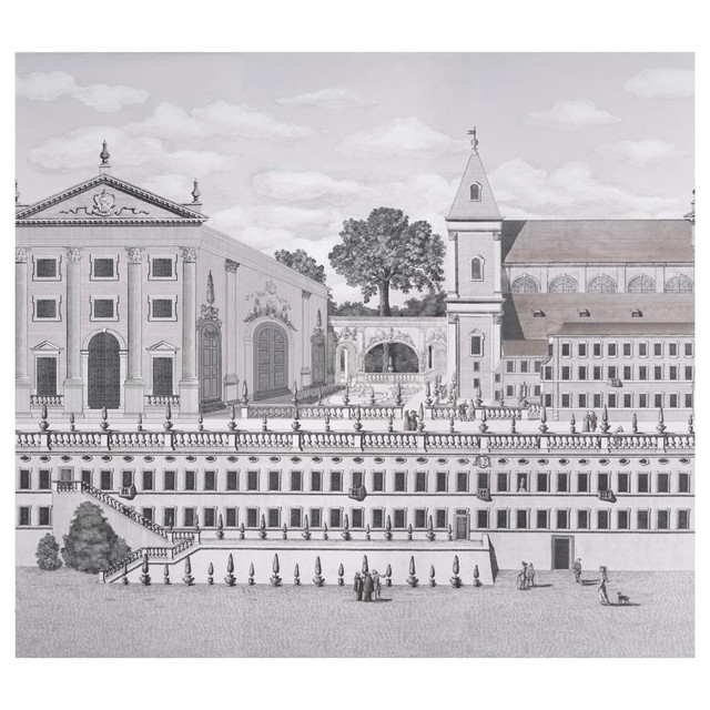 Schumacher Wallpaper Piazza Firenze Grisaille 5014301 Johnson Hartig 162.0" - My Fabric Connection - Schumacher Wallpaper Piazza Firenze Grisaille 5014301 Johnson Hartig 162.0" - My Fabric Connection -