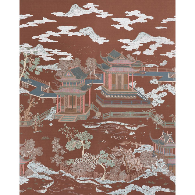 Schumacher Wallpaper Coromandel Cinnabar 5014161 Panels Collection 108.0" - My Fabric Connection - Schumacher Wallpaper Coromandel Cinnabar 5014161 Panels Collection 108.0" - My Fabric Connection -