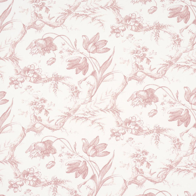 Schumacher Wallpaper Toile De Fleurs Pink 5009123 Perennial Favorites 13.5" - My Fabric Connection - Schumacher Wallpaper Toile De Fleurs Pink 5009123 Perennial Favorites 13.5" - My Fabric Connection -