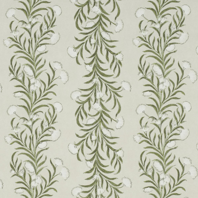 Schumacher Wallpaper Tasmanian Mimosa Ivory & Green 5015362 Celerie Kemble 18.0" - My Fabric Connection -