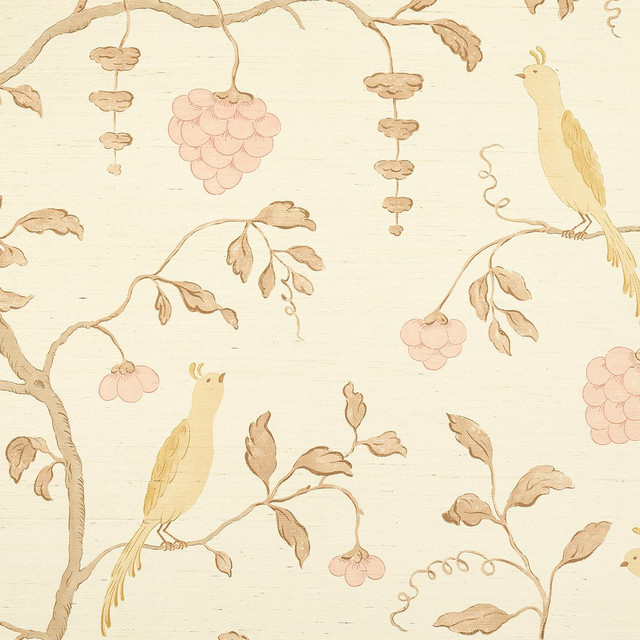 Schumacher Wallpaper Wisteria Sisal Amber & Rose 5013701 Textured Wallcoverings & Printed Grasscloths 34.0" - My Fabric Connection - Schumacher Wallpaper Wisteria Sisal Amber & Rose 5013701 Textured Wallcoverings & Printed Grasscloths 34.0" - My Fabric Connection -
